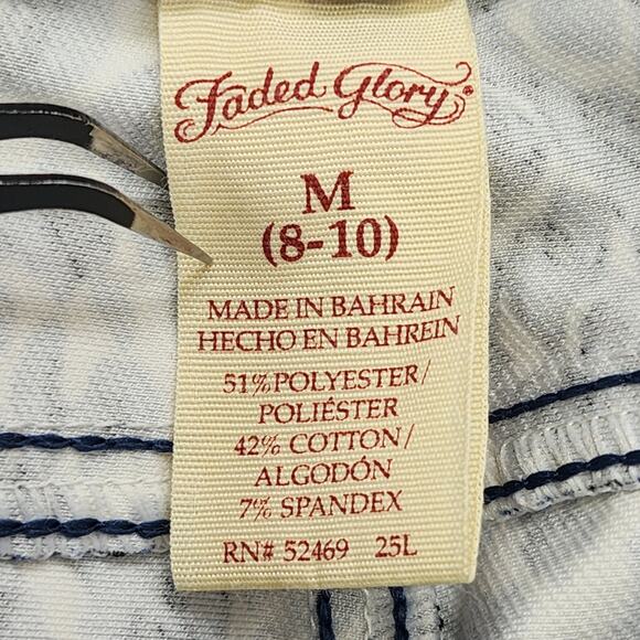 Faded Glory Jeans Womens M Black Blue White Animal Print Jegging Skinny Capri - Picture 4 of 10